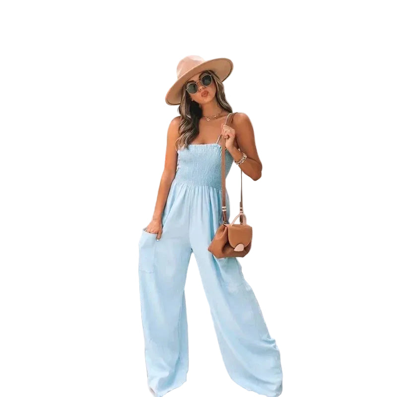 Dames Jumpsuit Casual Met Wijde Pijpen 0