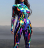 Dames Jumpsuit Chrome Print 3D Steampunk Stijl 0