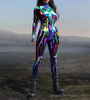 Dames Jumpsuit Chrome Print 3D Steampunk Stijl 2