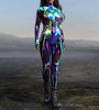 Dames Jumpsuit Chrome Print 3D Steampunk Stijl 4