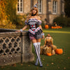 Dames Jumpsuit Clown Kostuum Off-Shoulder met Hoed en Accessoires 1