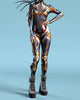 Dames Jumpsuit Feestelijk met Cyber Armor 3D Print voor Cosplay en Festivals 13