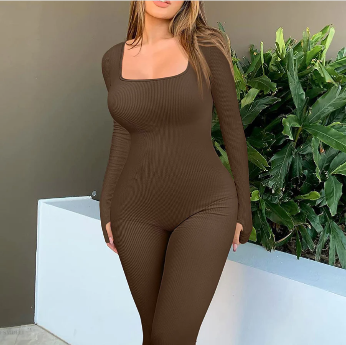 Dames Jumpsuit Geribbelde Textuur Polyester voor Yoga en Comfortabele Beweging 6