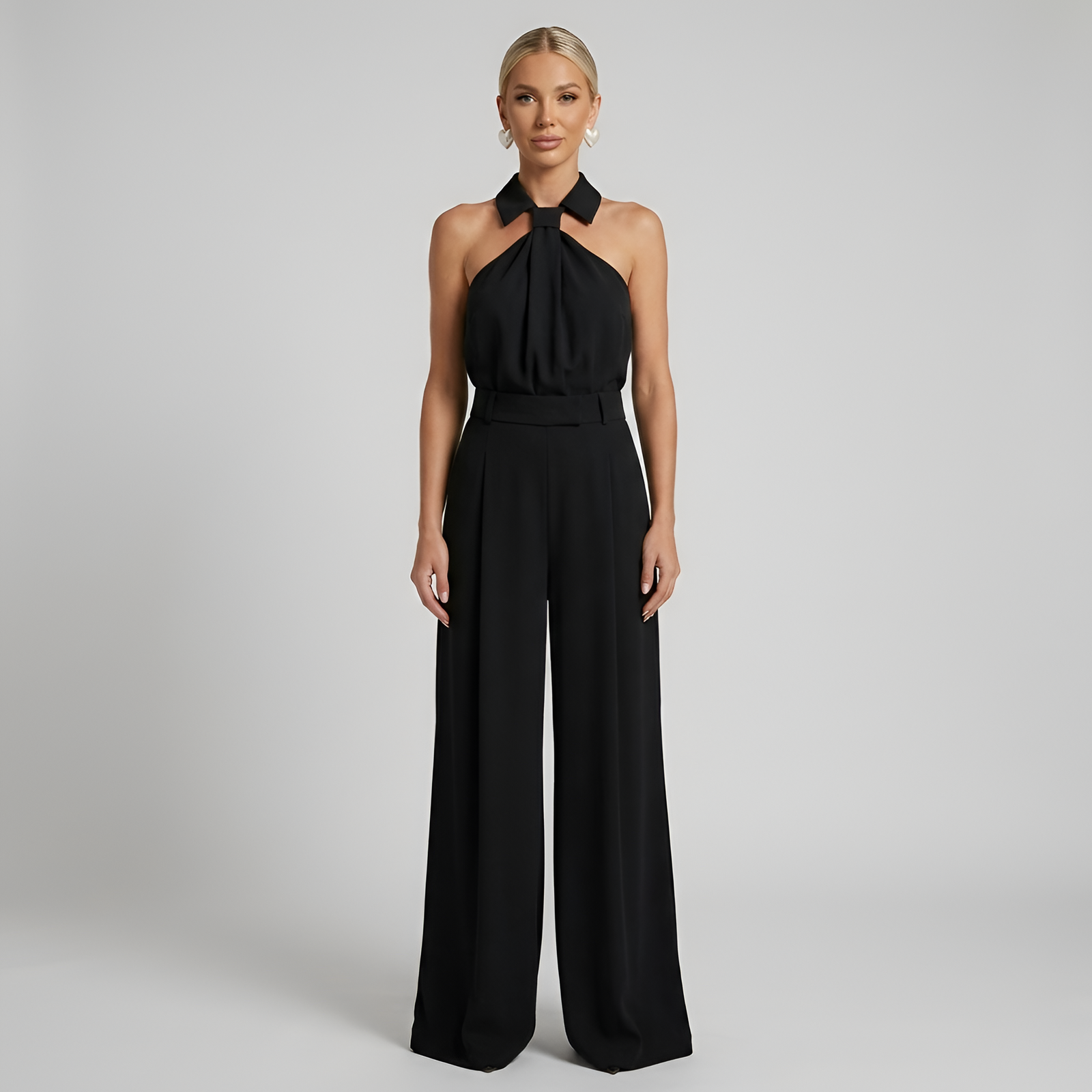 Dames Jumpsuit Halterhals met Wijde Pijpen Feestelijk 5