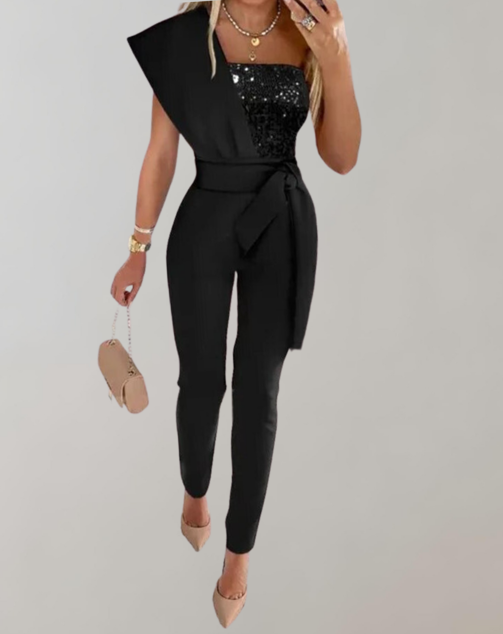 Dames Jumpsuit Met Strikceintuur 2