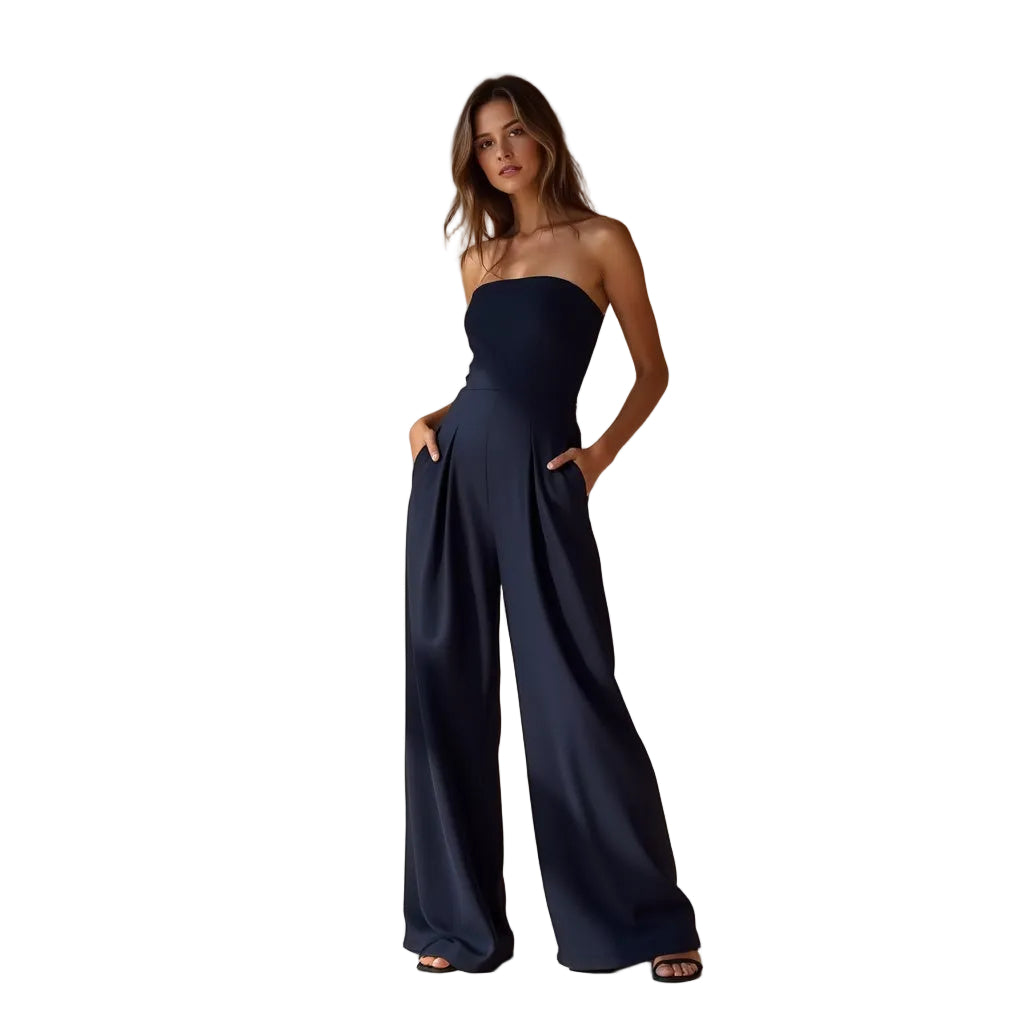 Dames Jumpsuit Strapless Met Slank Silhouet 0