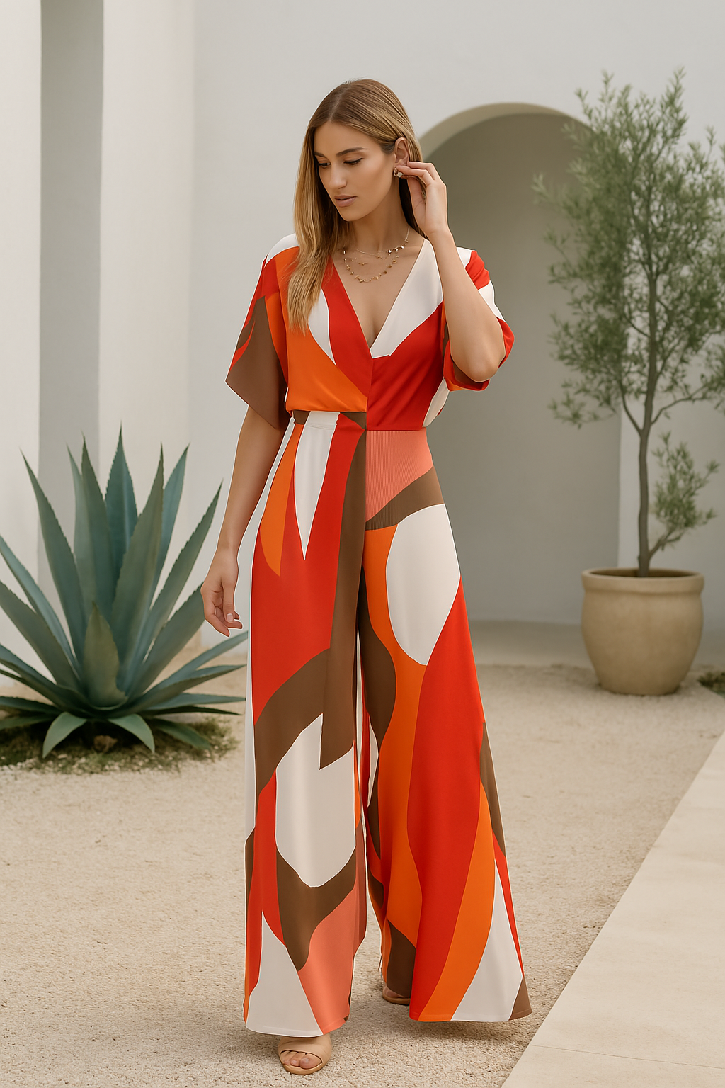 Dames Jumpsuit V-Hals Met Vleugel Mouwen Zwart Feestelijk 3