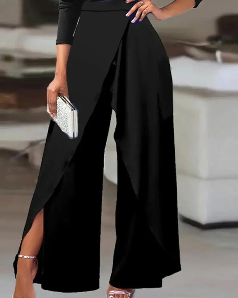 Dames Jumpsuit met Ruches en Wijde Pijpen 2