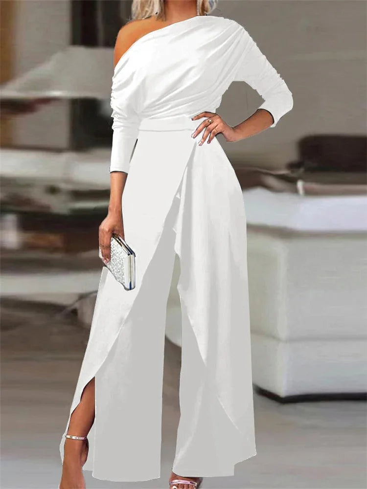 Dames Jumpsuit met Ruches en Wijde Pijpen 3