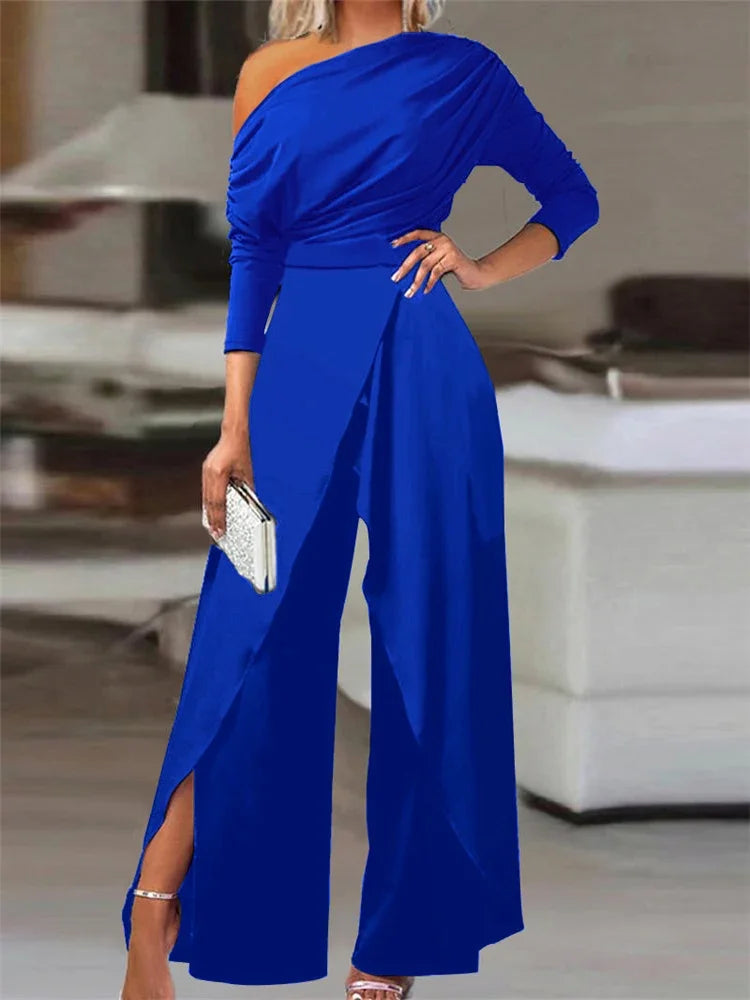 Dames Jumpsuit met Ruches en Wijde Pijpen 4