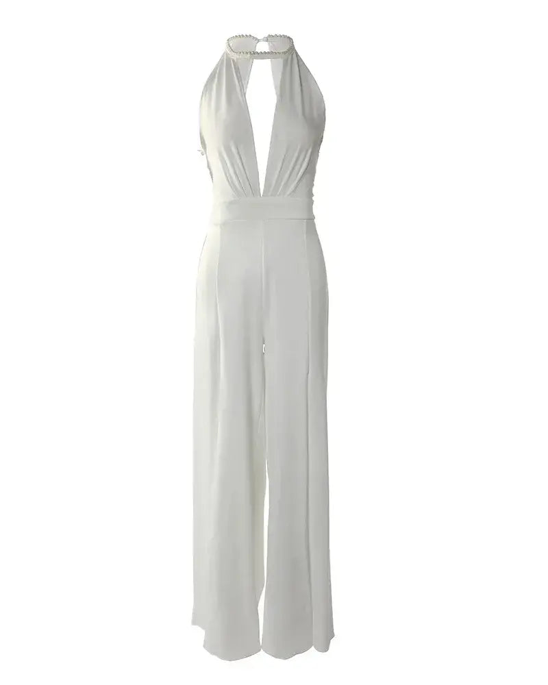 Dames Jumpsuit met V-hals en Vloeiende Snit 4