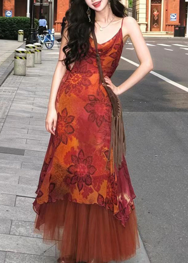 Dames Jurk Asymmetrisch Print Tweedelige Set voor Zomerse Evenementen 1
