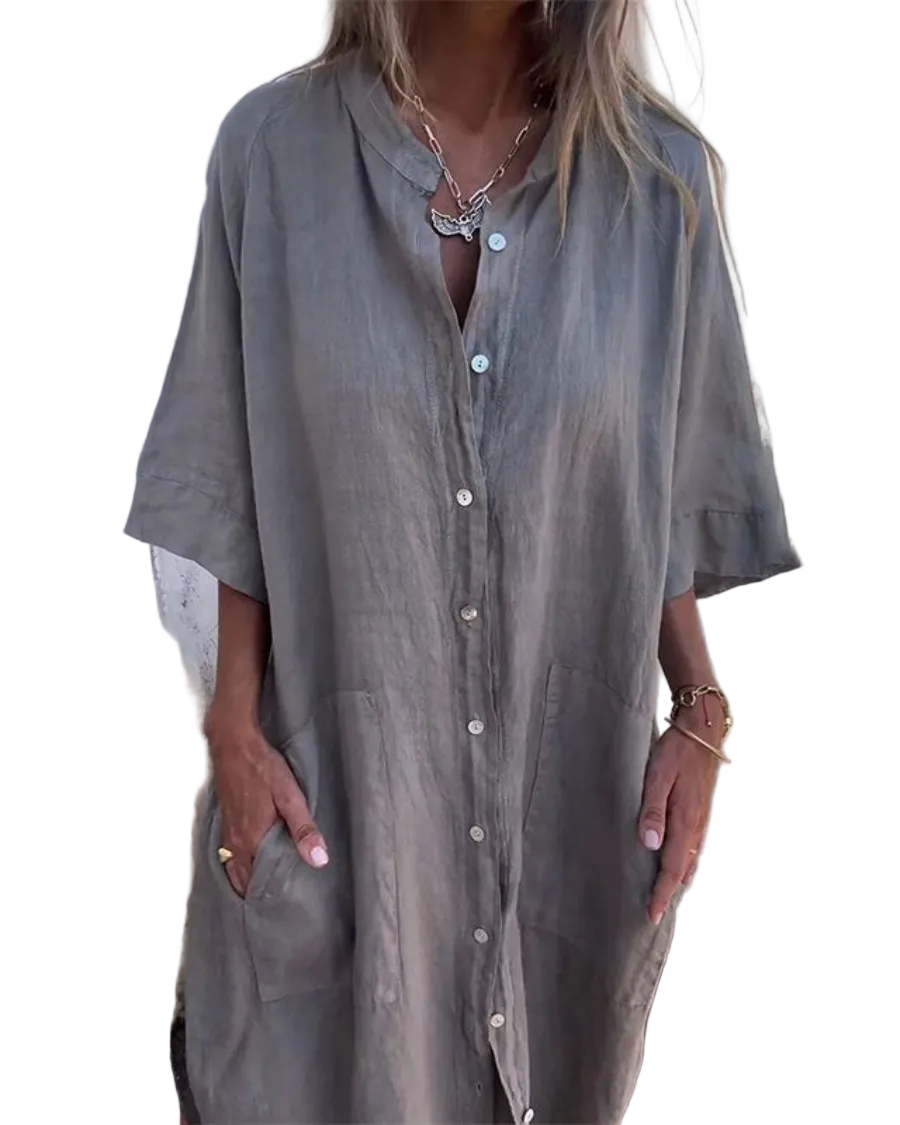Dames Jurk Boho Stijl Met Vloeiende Drapering 0