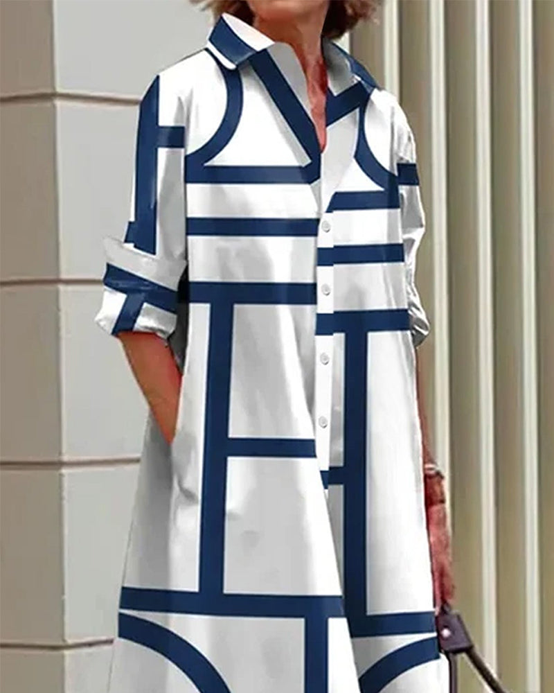 Dames Jurk Geometrische Print Modern en Stijlvol 2