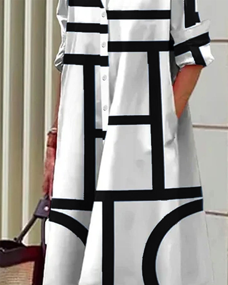 Dames Jurk Geometrische Print Modern en Stijlvol 8