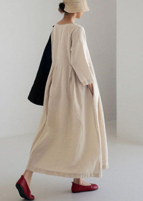 Dames Jurk Katoen Patchwork met Pockets voor Lente en Zomer 5