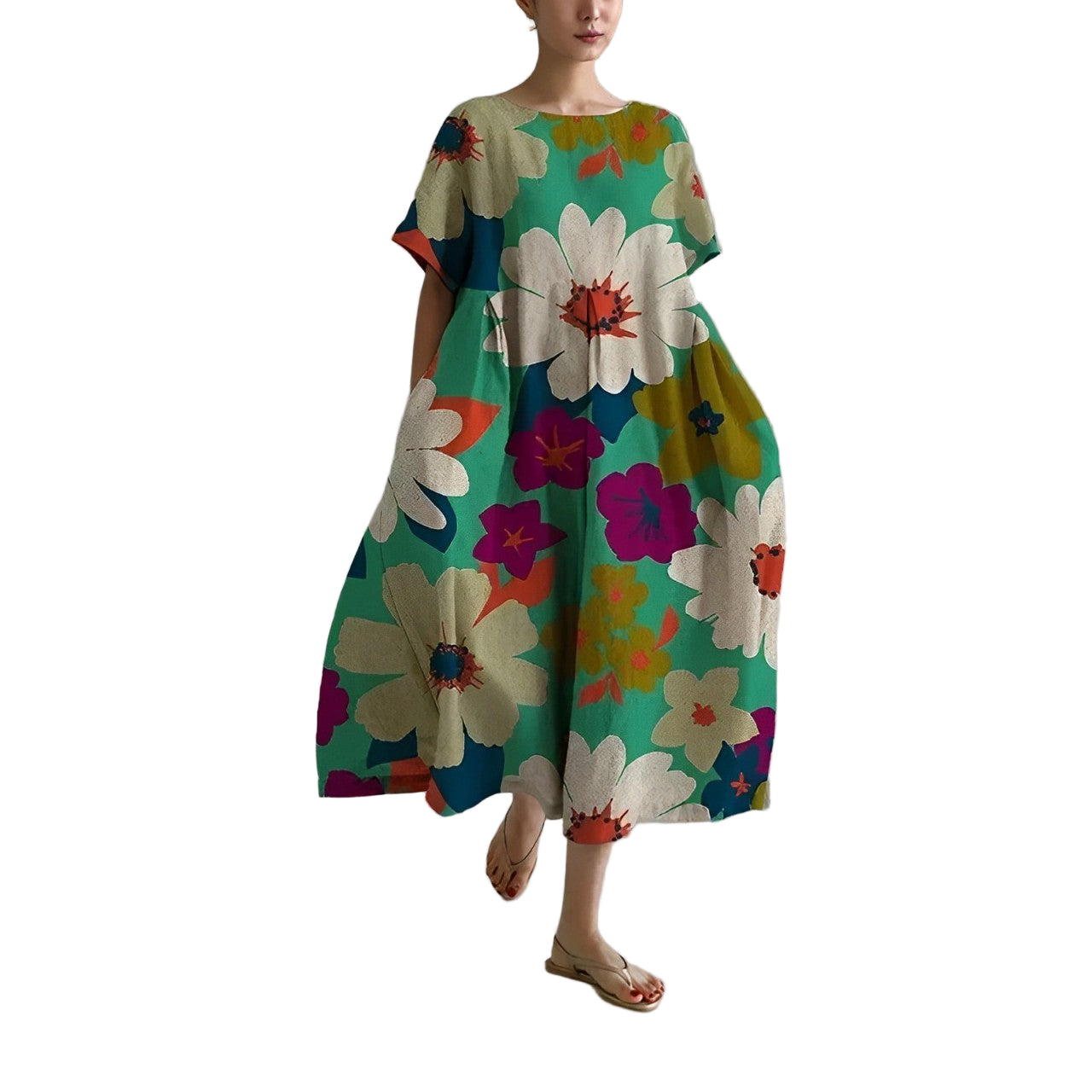 Dames Jurk Met Bloemenprint Zachte Katoen 5