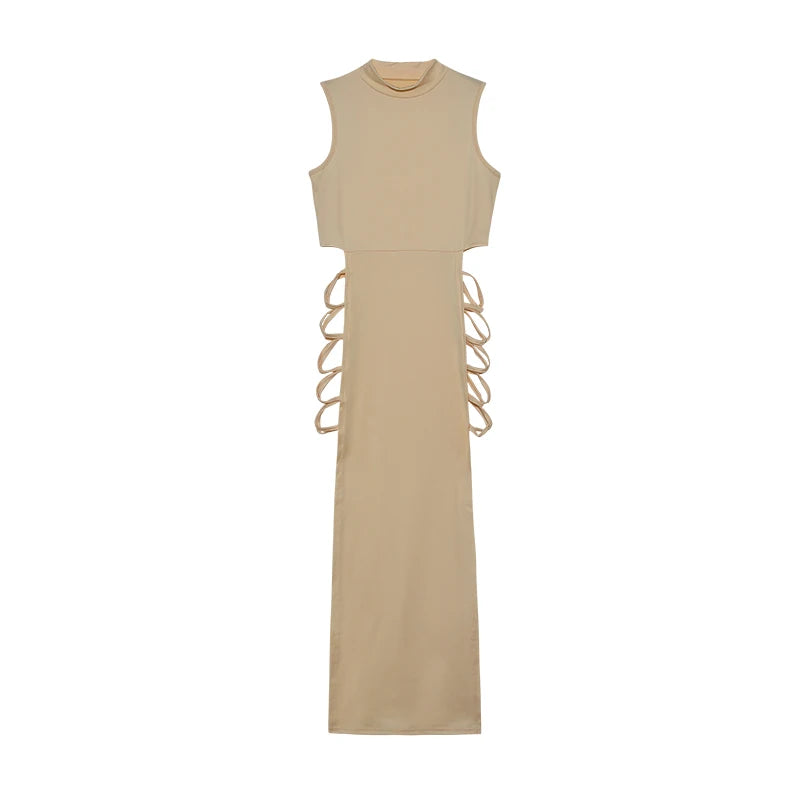 Dames Jurk Mouwloos met Criss Cross Uitsnijding Bodycon 6