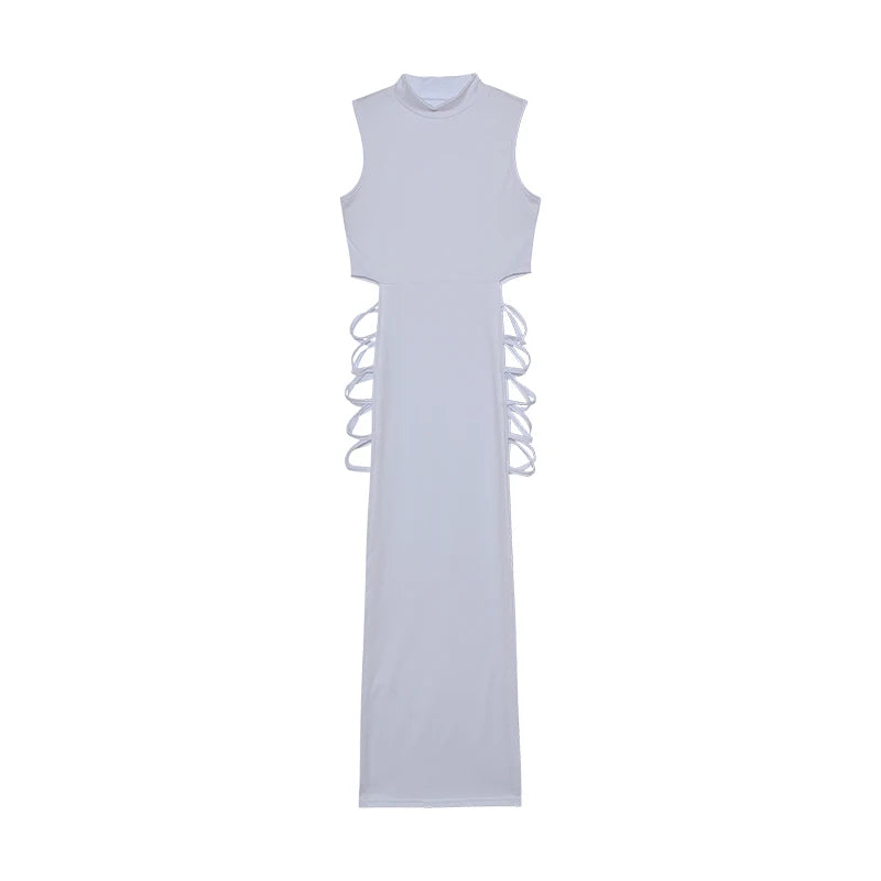 Dames Jurk Mouwloos met Criss Cross Uitsnijding Bodycon 7