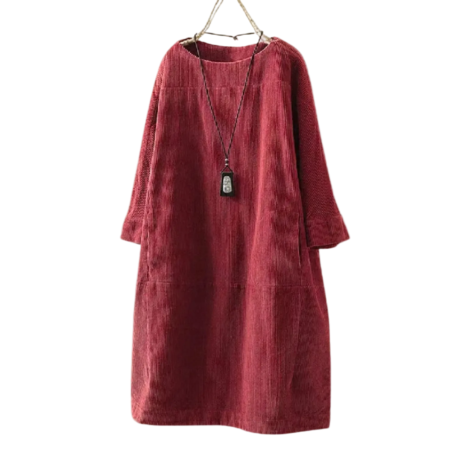 Dames Jurk Vintage Stijl Met Ronde Halslijn 0