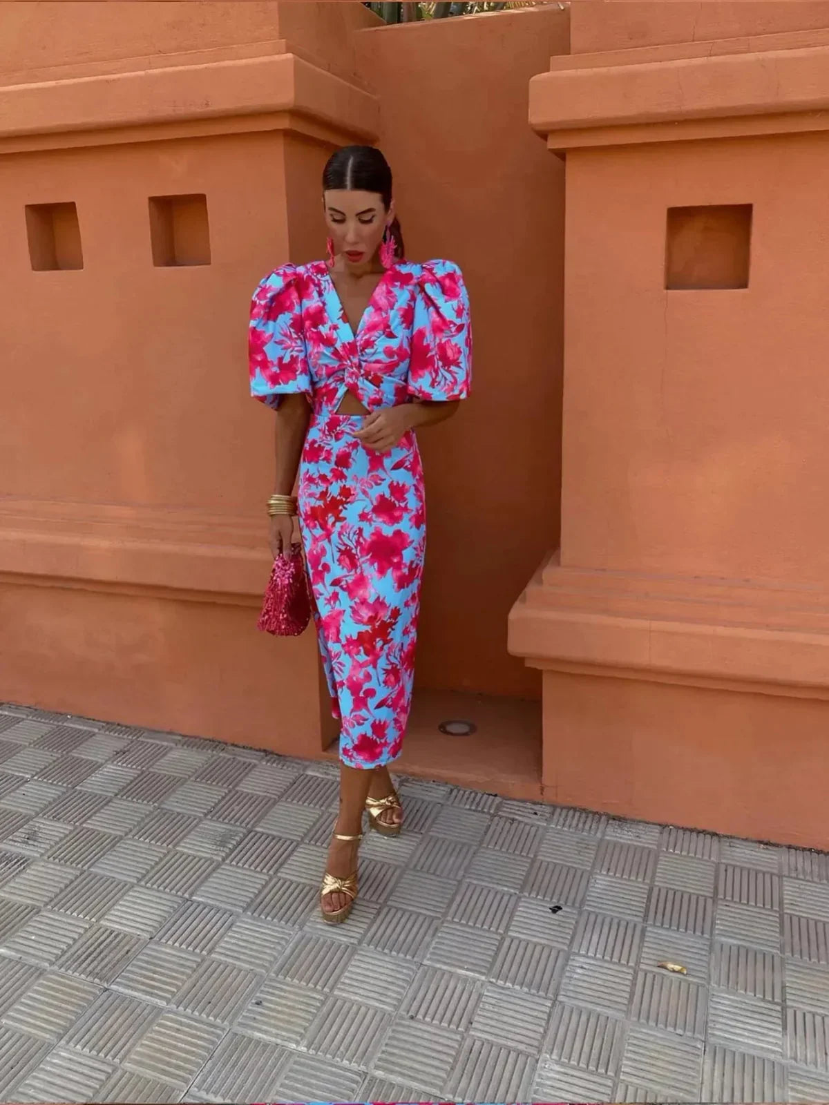 Dames Jurk Zomer Met Pofmouwen En Print Nieuwe Collectie 5