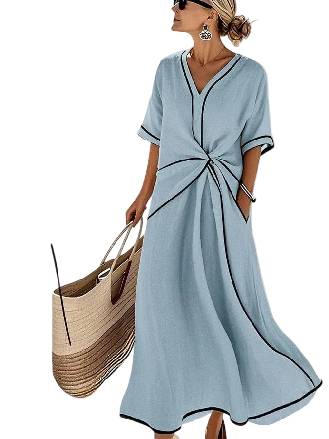 Dames Jurk Zomerstijl Met Verticale Strepen Voor Casual Look 0