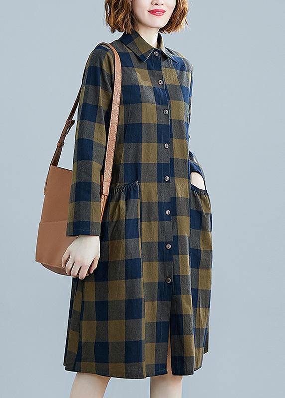 Dames Jurk met Reverszakken en Plaid Design 2