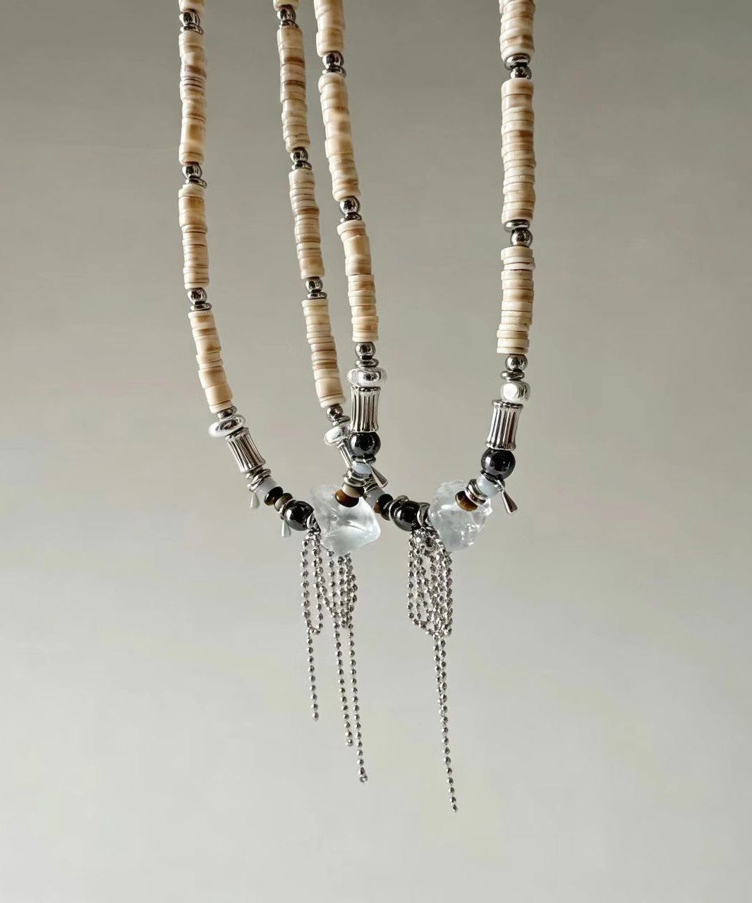 Dames Ketting Boho Stijl Met Kristal en Schelpen Hanger 4