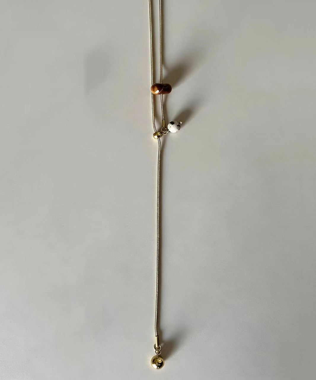 Dames Ketting Lariat Met Natuurlijke Tijgeroog Stenen 4