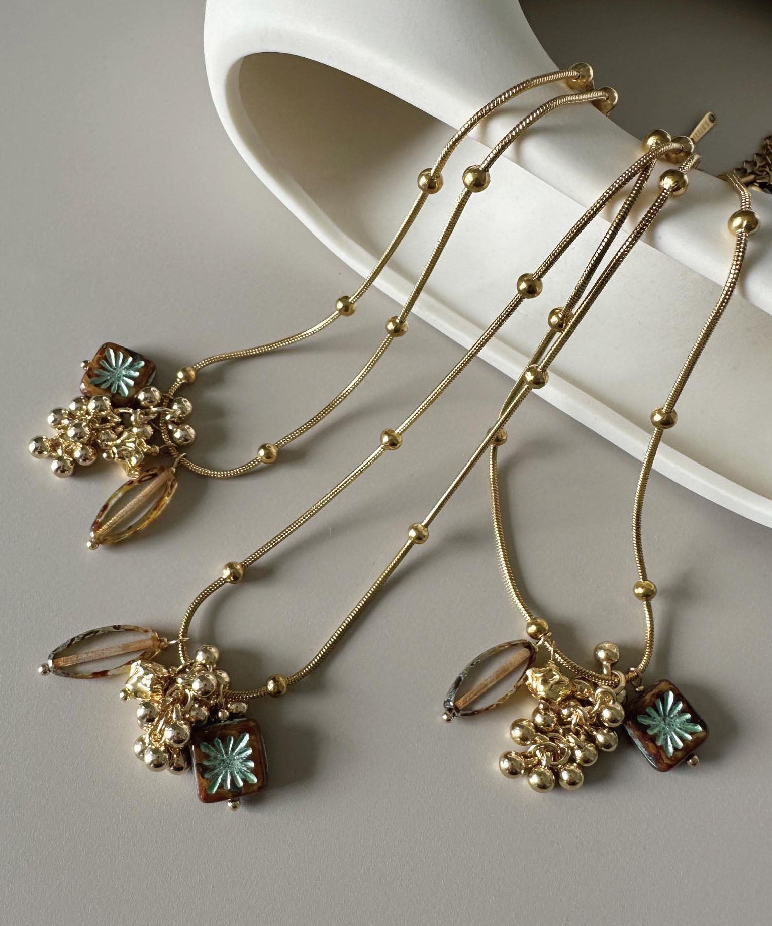 Dames Ketting Met Glazen Kraal Hanger Modern Design 1