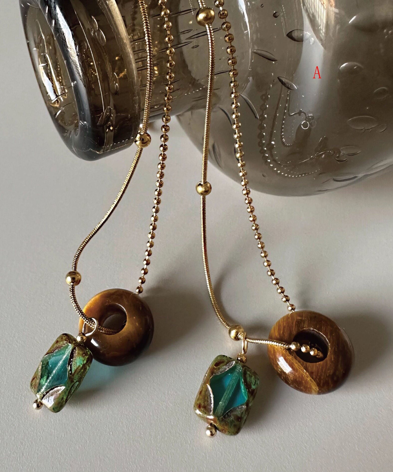 Dames Ketting Met Jade Steen Hanger Titanium Stijlvol Ontwerp 1