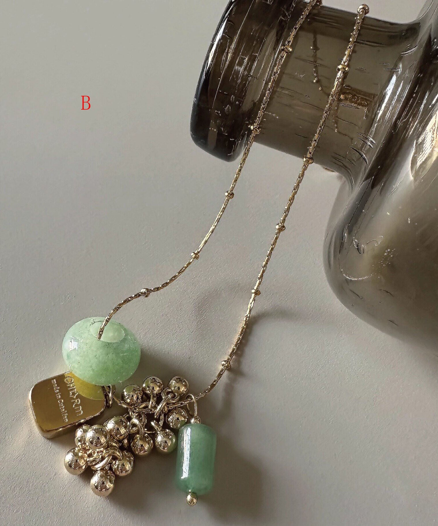 Dames Ketting Met Jade Steen Hanger Titanium Stijlvol Ontwerp 4