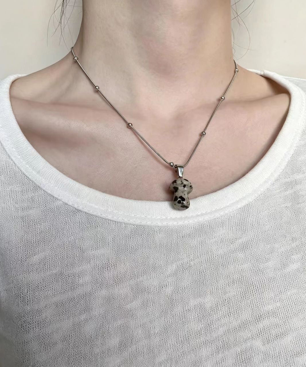Dames Ketting Met Natuursteen Hanger Simpel Design 3