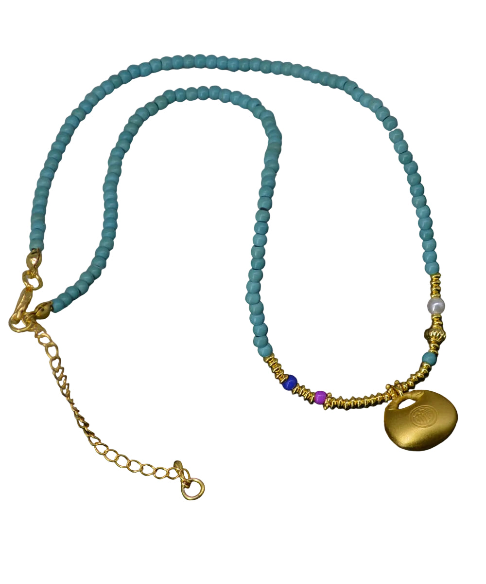 Dames Ketting Met Turquoise Hanger Uniek Ontwerp 4