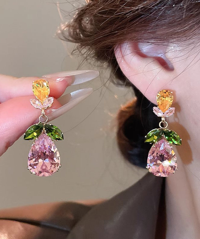 Dames Ketting en Oorbellen Set Regenboog Bloemen Crystal Waterdruppel Design 1