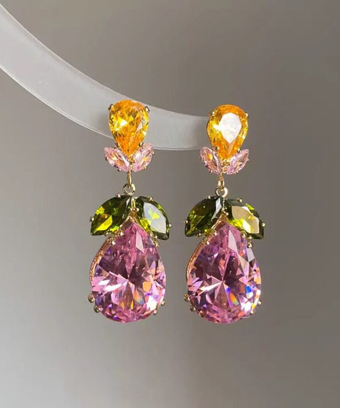 Dames Ketting en Oorbellen Set Regenboog Bloemen Crystal Waterdruppel Design 2