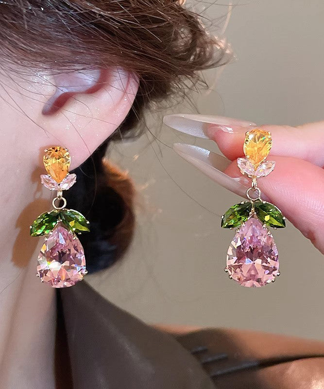 Dames Ketting en Oorbellen Set Regenboog Bloemen Crystal Waterdruppel Design 3