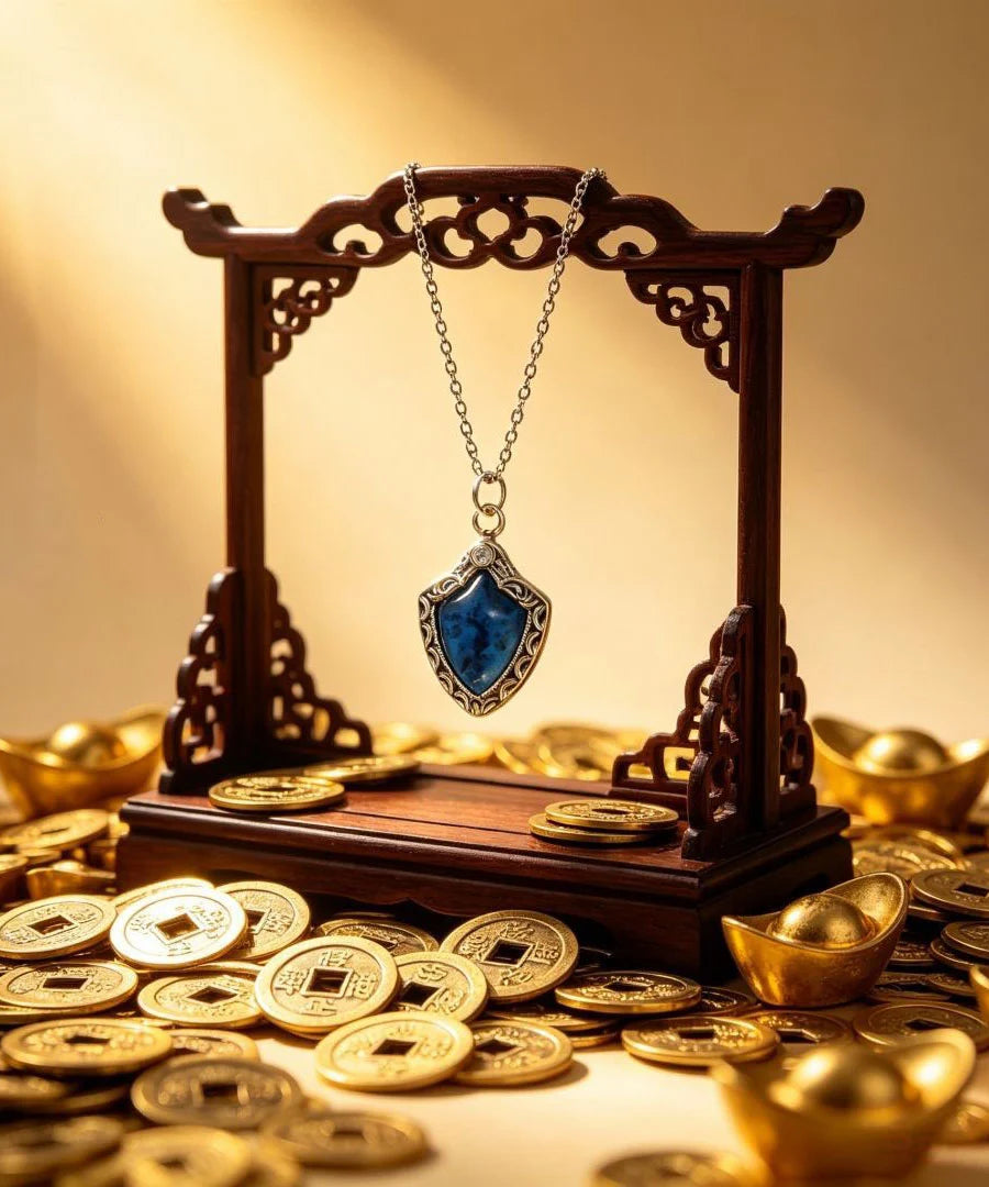 Dames Ketting met Hanger Blauw en Zirkonia Accent 4