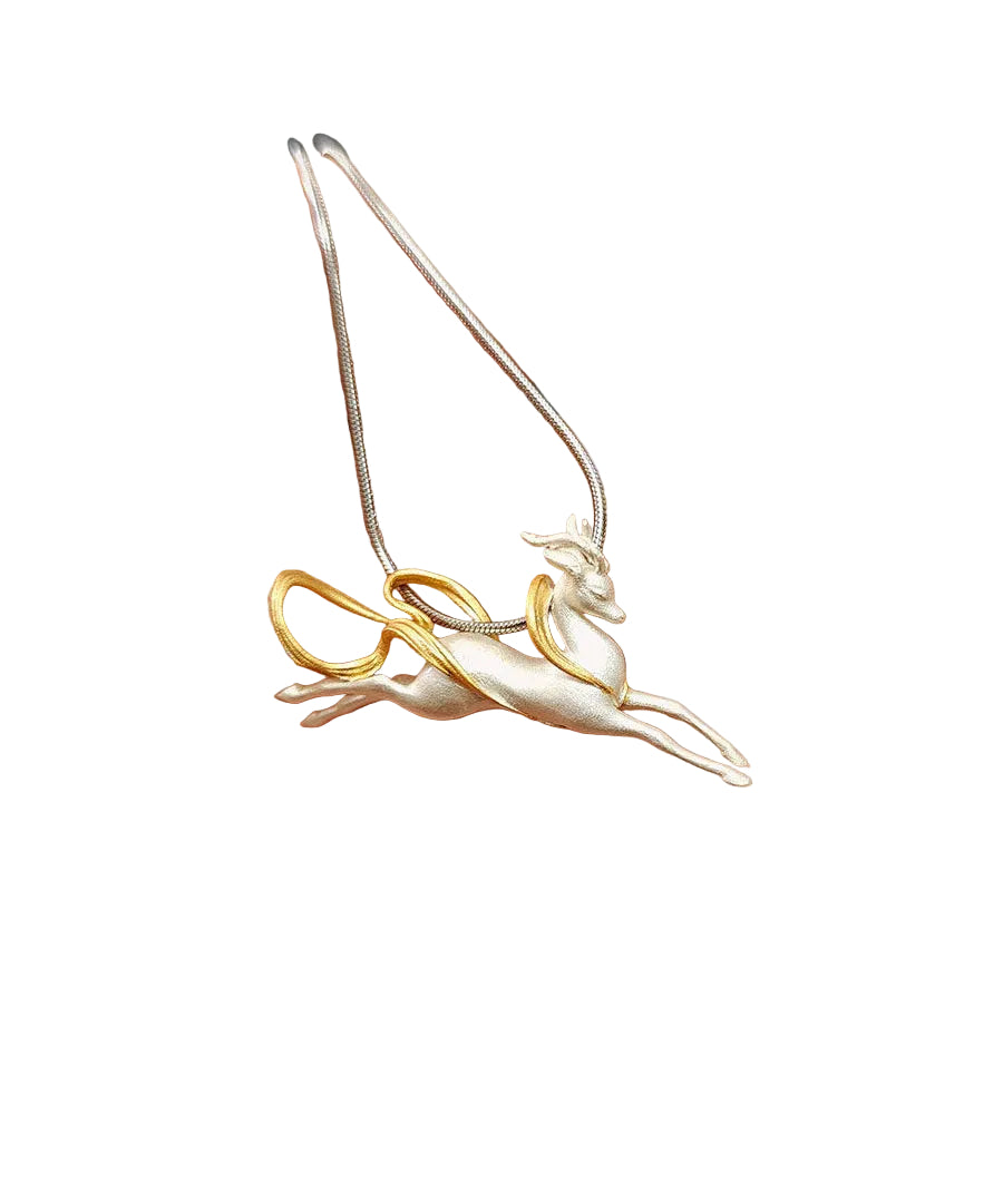Dames Ketting met Negenkleurige Hertenhanger 0