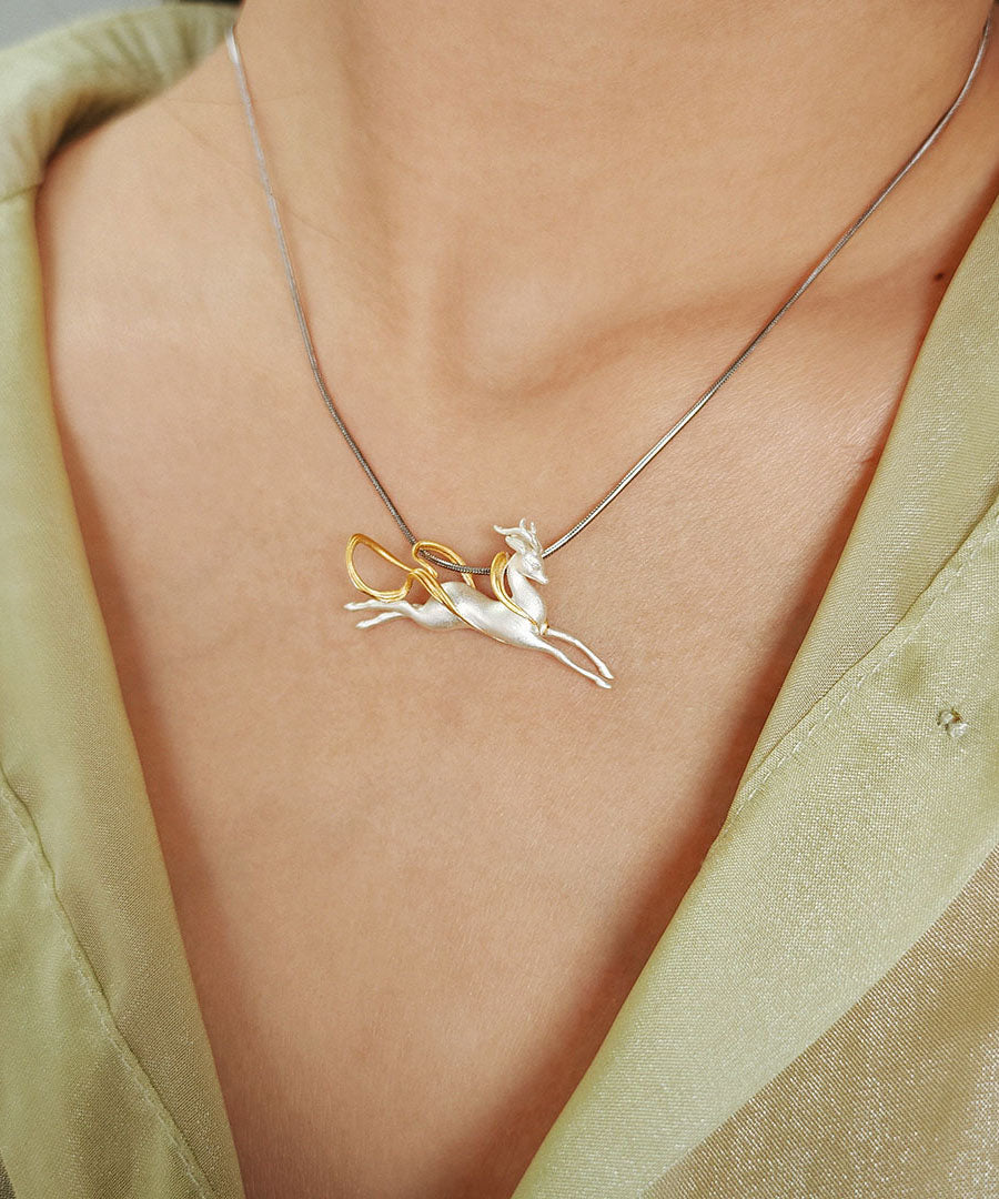 Dames Ketting met Negenkleurige Hertenhanger 1