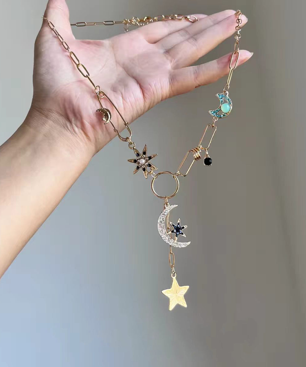 Dames Ketting met Sterren en Maan Hanger Modern Design 2