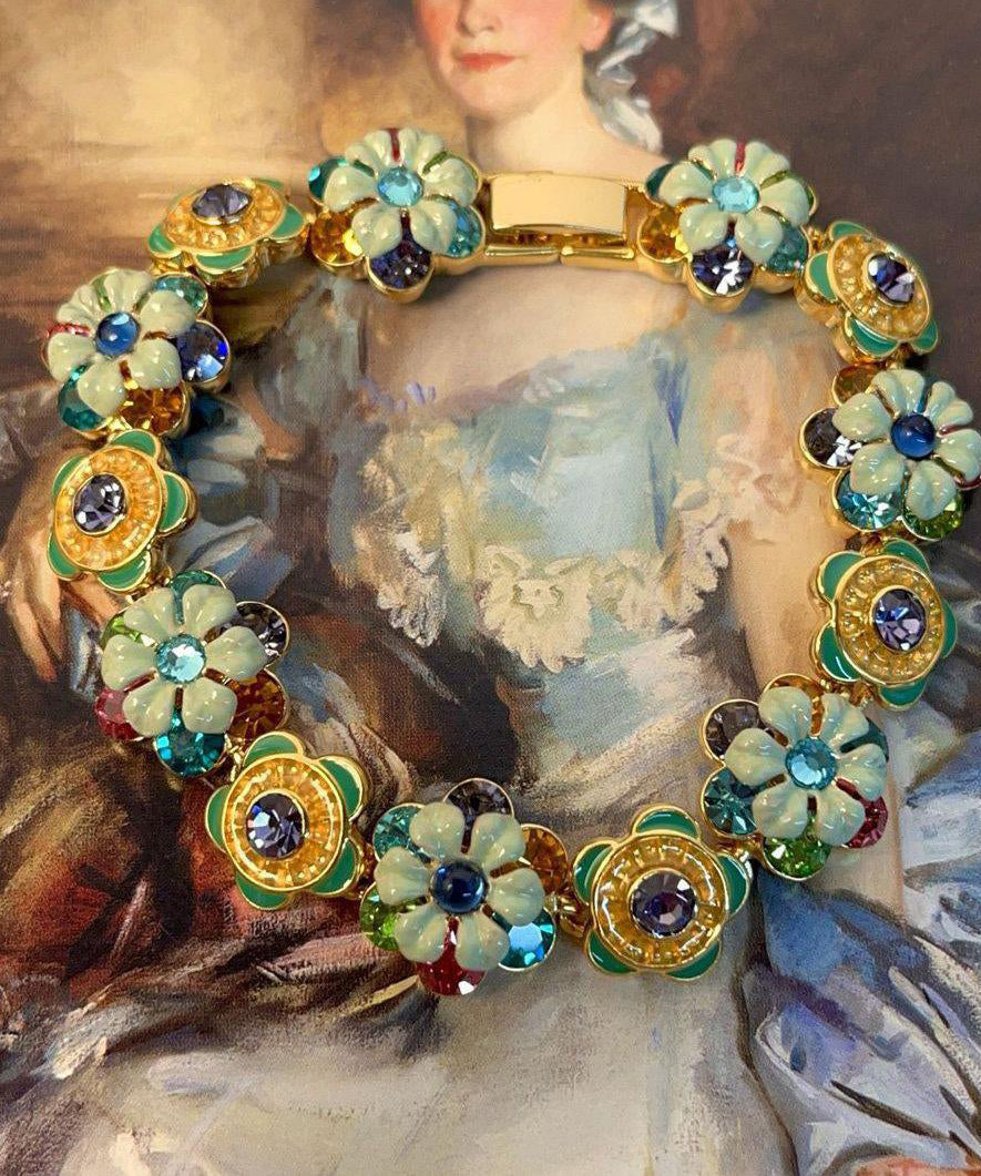 Dames Kettingarmband Bloemenmotief Regenbooglegering 1