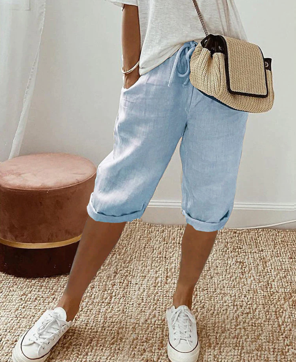 Dames Knielange Shorts Casual Stijl 2