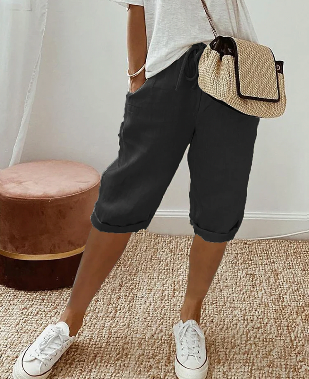 Dames Knielange Shorts Casual Stijl 4