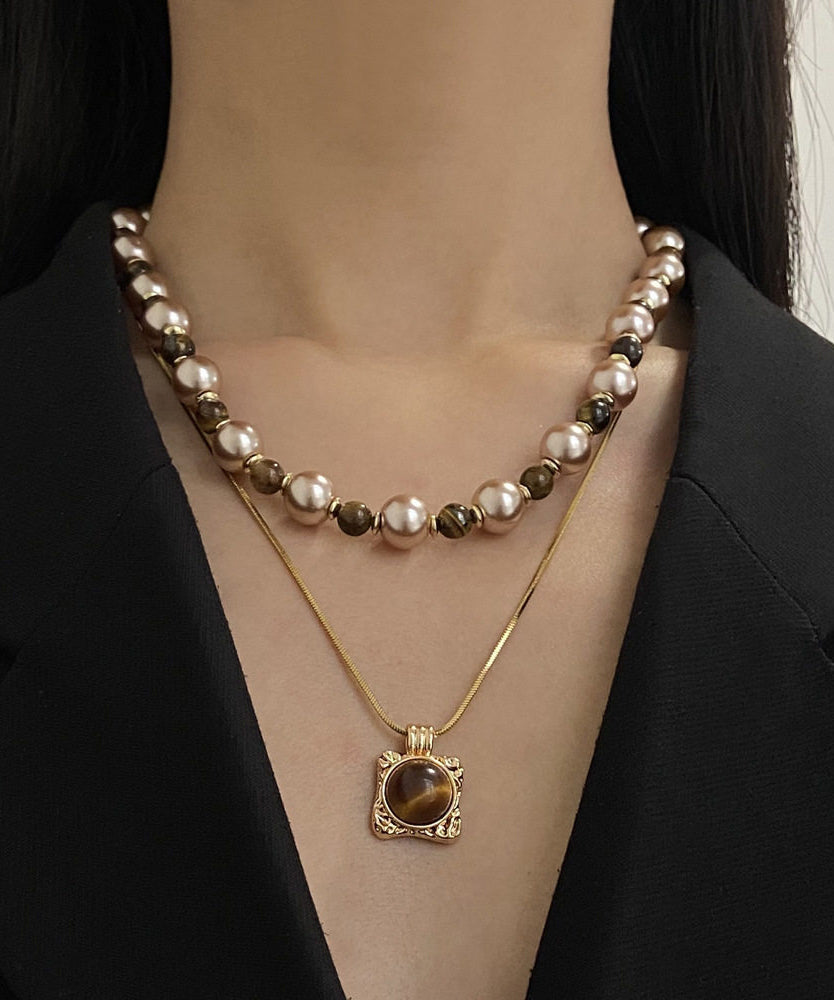 Dames Kralenketting Tijgeroog Stijlvol Design 0