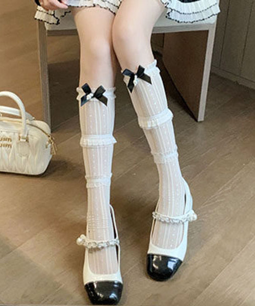 Dames Kuitsokken Japanse Stijl Met Kant en Strik 4