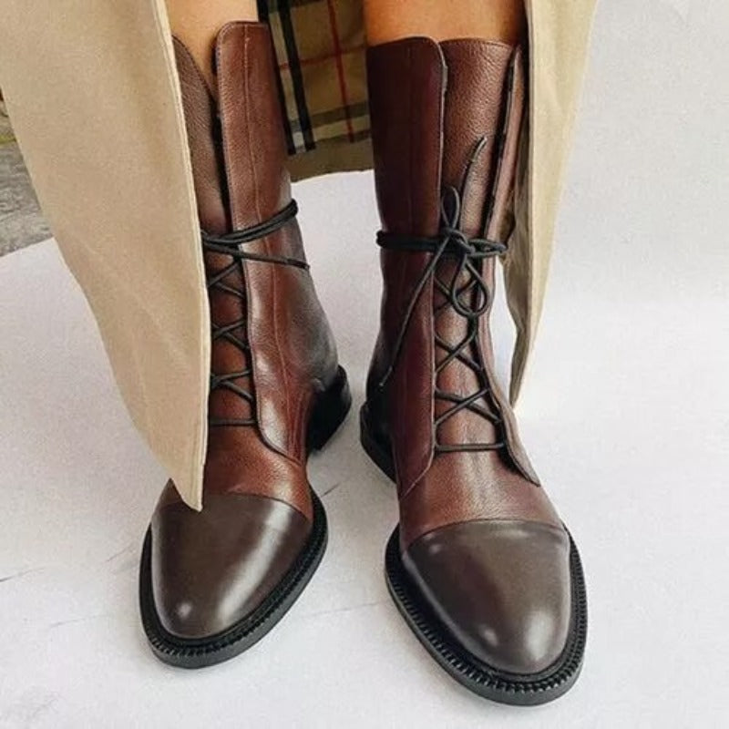 Dames Laarzen Combat Stijl Met Veters 4