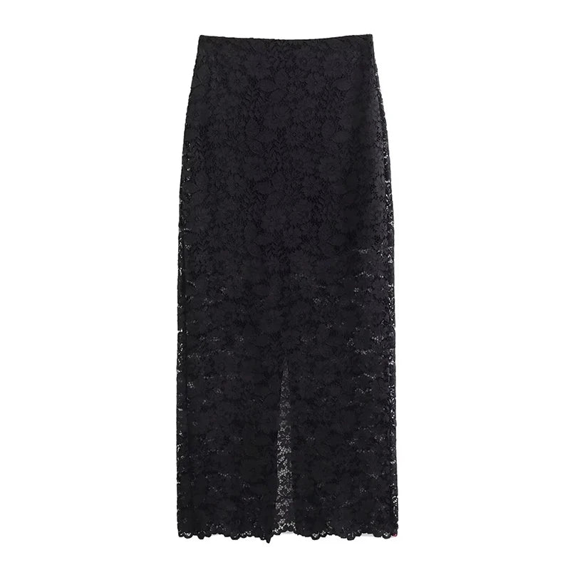 Dames Lace Blazer en Rok Set 4