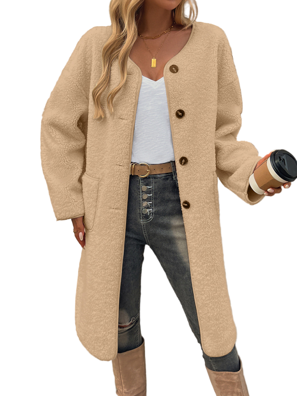 Dames Lange Fleece Vest met Knoopdetails Casual 6