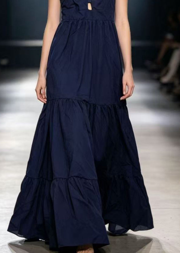 Dames Lange Jurk Mouwloos Patchwork Design 4